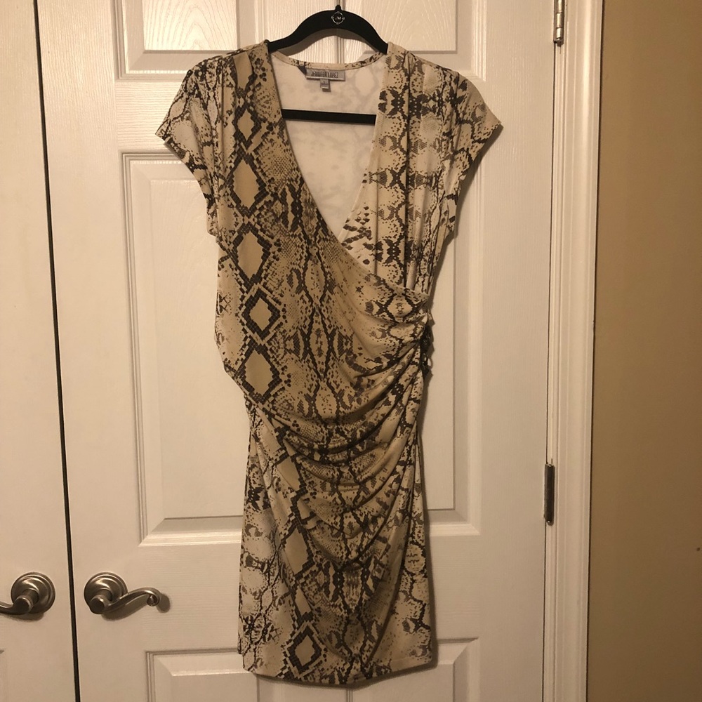 Sexy Snake-print Ruched Dress 